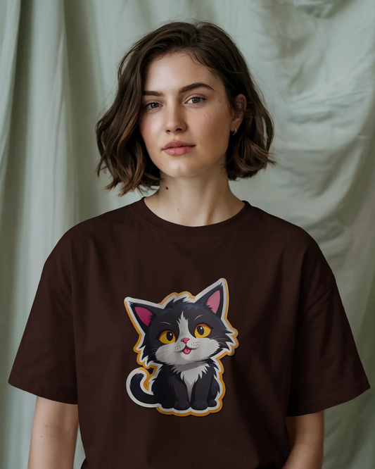 Earth & Thread | Cuddly Kitten 100% Cotton Regular Fit T-Shirt - Premium 180 GSM Adorable Pet Graphic Tee