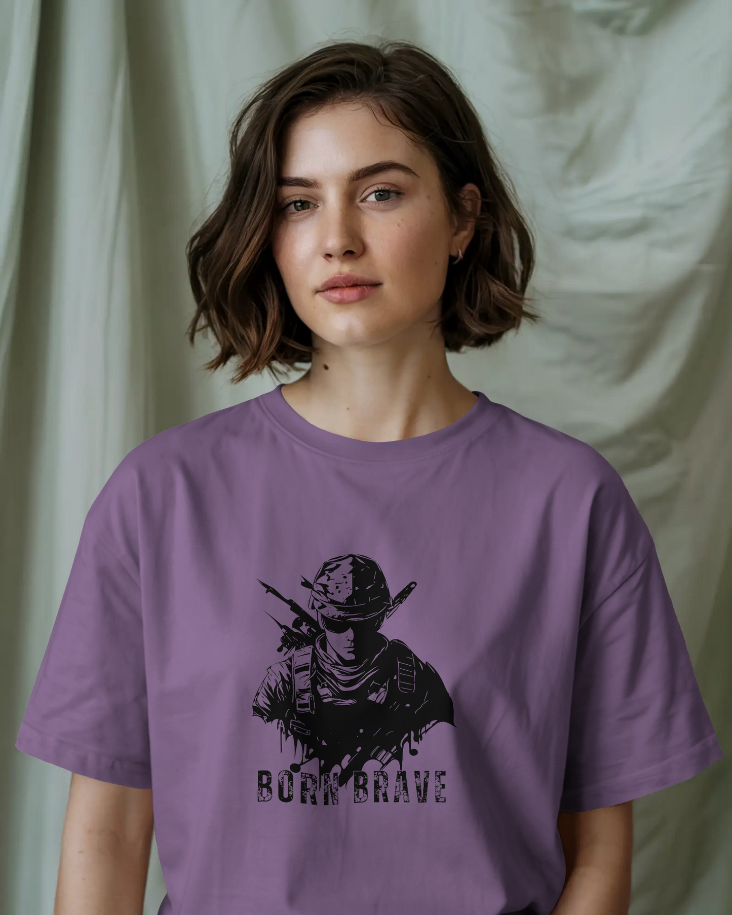 Earth & Thread | Born Brave 100% Cotton Regular Fit T-Shirt - Premium 180 GSM Soldier Spirit Graphic Tee