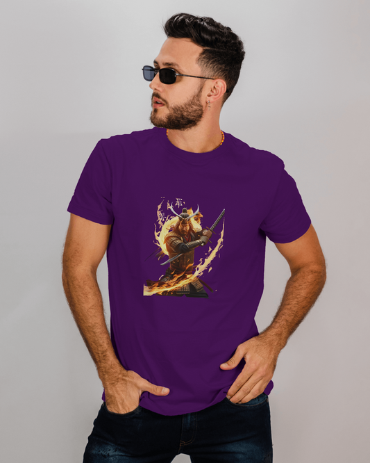 Premium Cotton T-Shirt – Fiery Warrior Edition