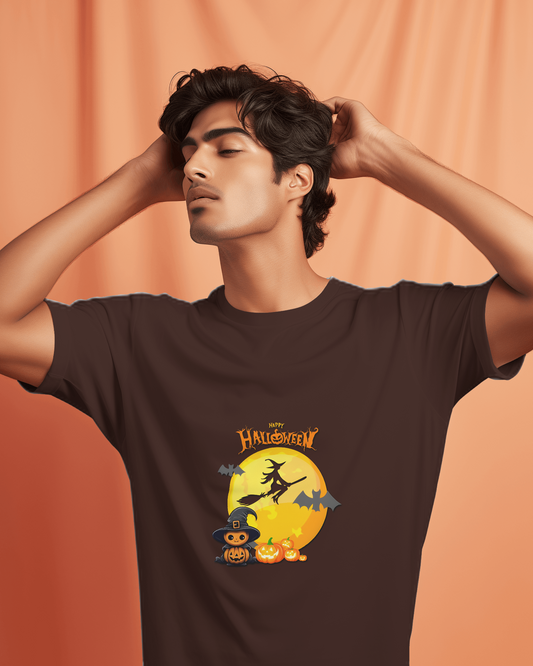 Hauntingly Smooth Comfort – Flying Witch Halloween Tee
