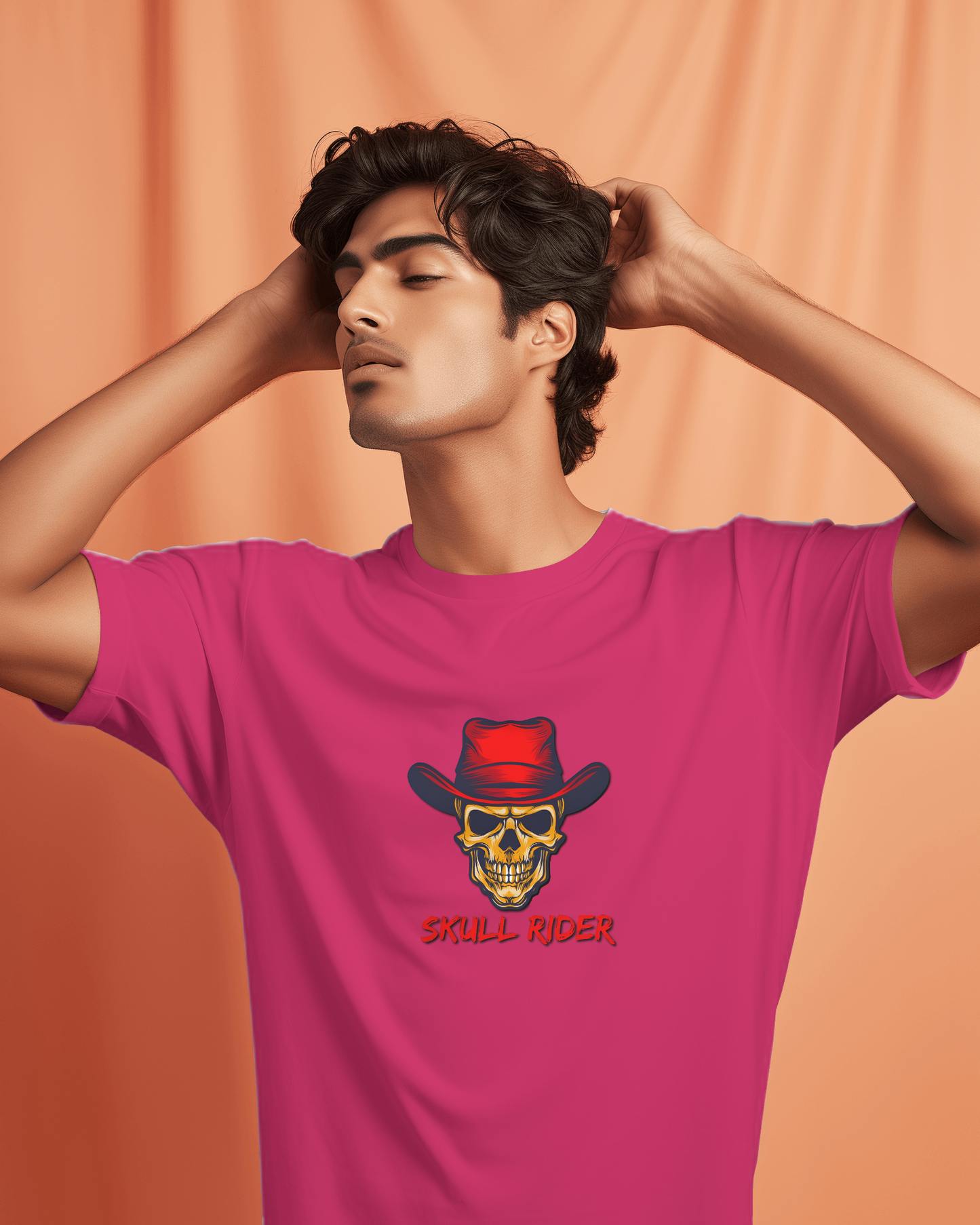 Earth & Thread | Skull Rider 100% Cotton Regular Fit T-Shirt - Premium 180 GSM Edgy Western Graphic Tee