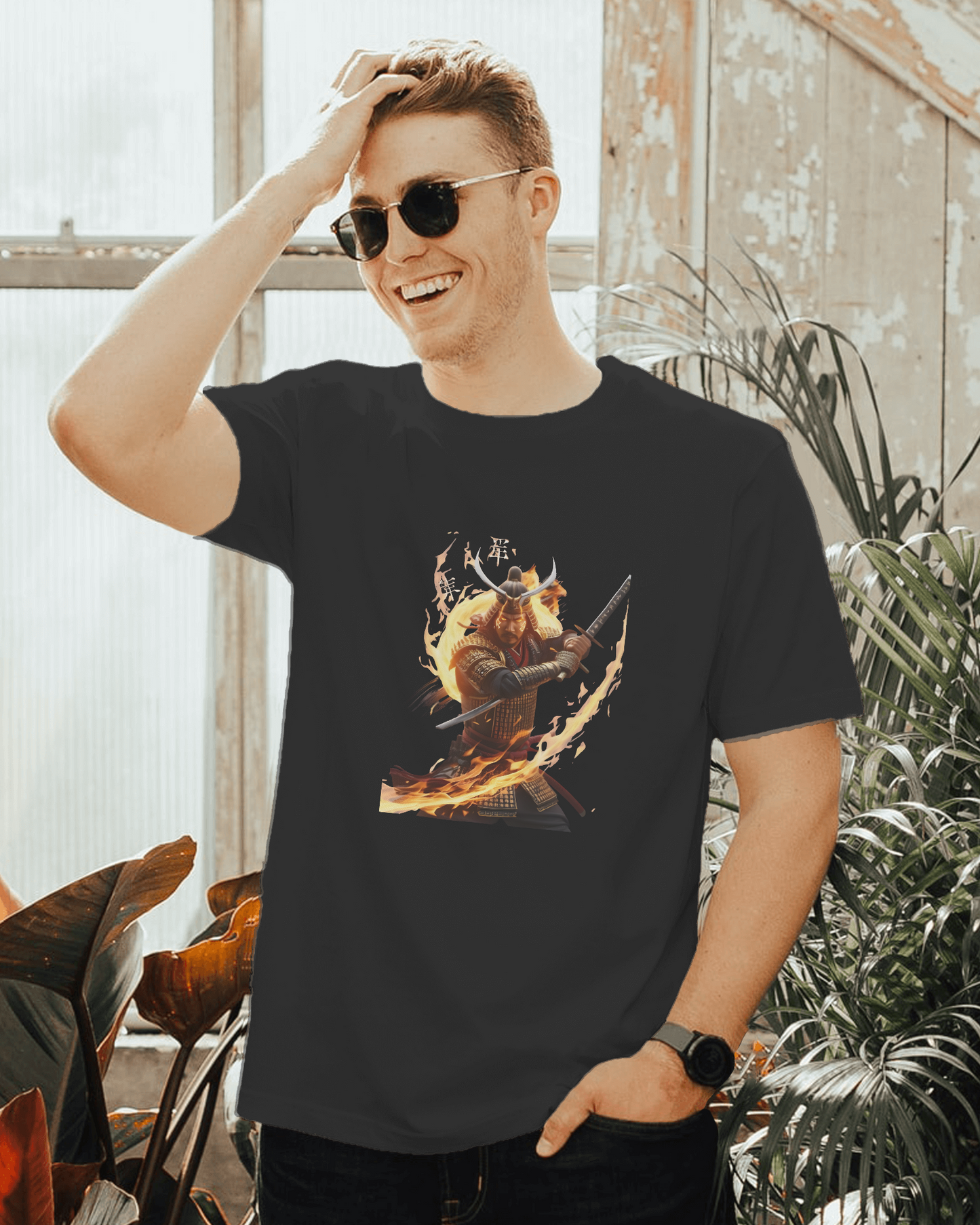 Premium Cotton T-Shirt – Fiery Warrior Edition