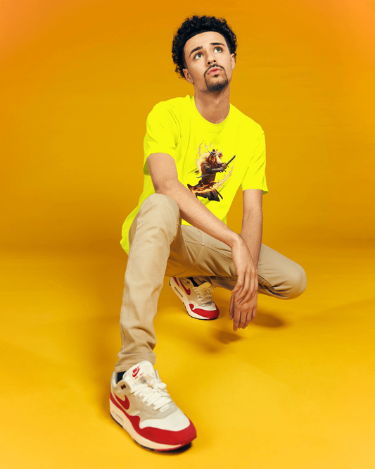 Premium Cotton T-Shirt – Fiery Warrior Edition