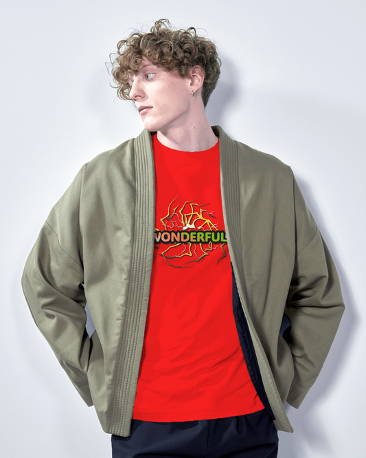 Earth & Thread | Wonderful 100% Cotton Regular Fit T-Shirt - Premium 180 GSM Positive Energy Graphic Tee