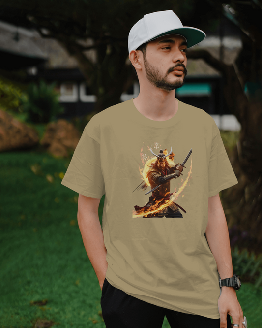 Premium Cotton T-Shirt – Fiery Warrior Edition