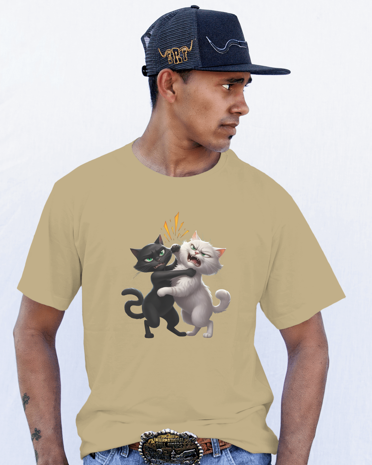 Earth & Thread | Hugging Cats 100% Cotton Regular Fit T-Shirt - Premium 180 GSM Adorable Pet Graphic