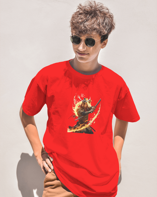 Premium Cotton T-Shirt – Fiery Warrior Edition
