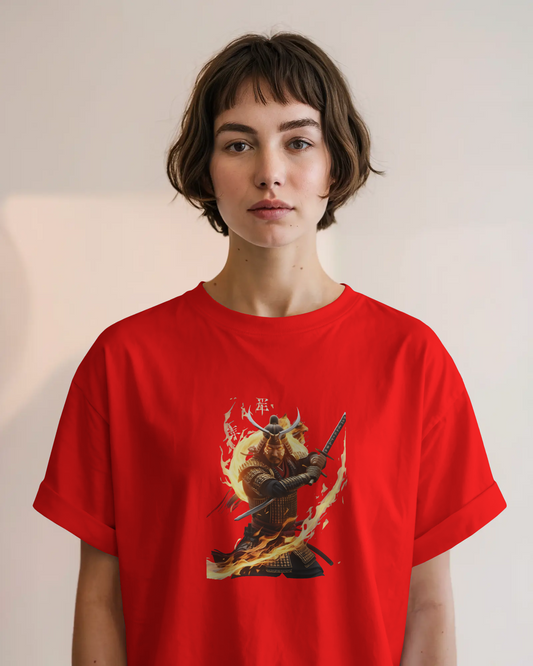 Premium Cotton T-Shirt – Fiery Warrior Edition