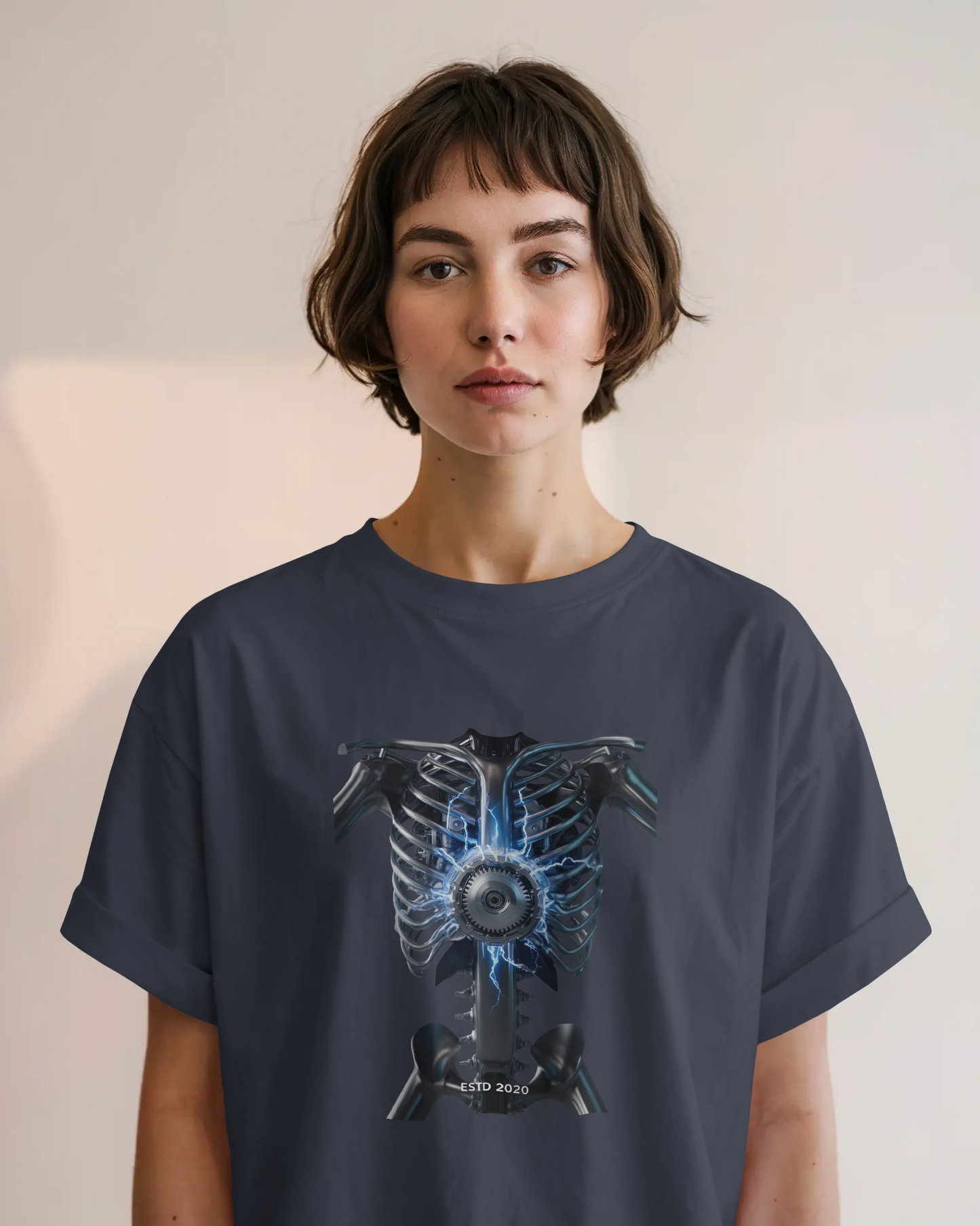 Earth & Thread | Core Energy Ribcage 100% Cotton Regular Fit T-Shirt - Premium 180 GSM Anatomical Graphic