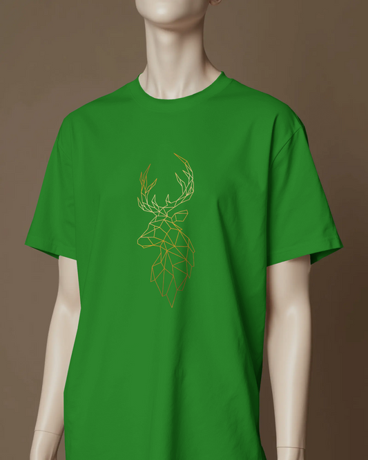 Modern Elegance in Ultra-Smooth Comfort – Geometric Deer Tee