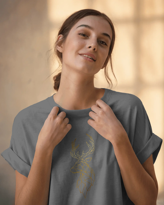 Modern Elegance in Ultra-Smooth Comfort – Geometric Deer Tee