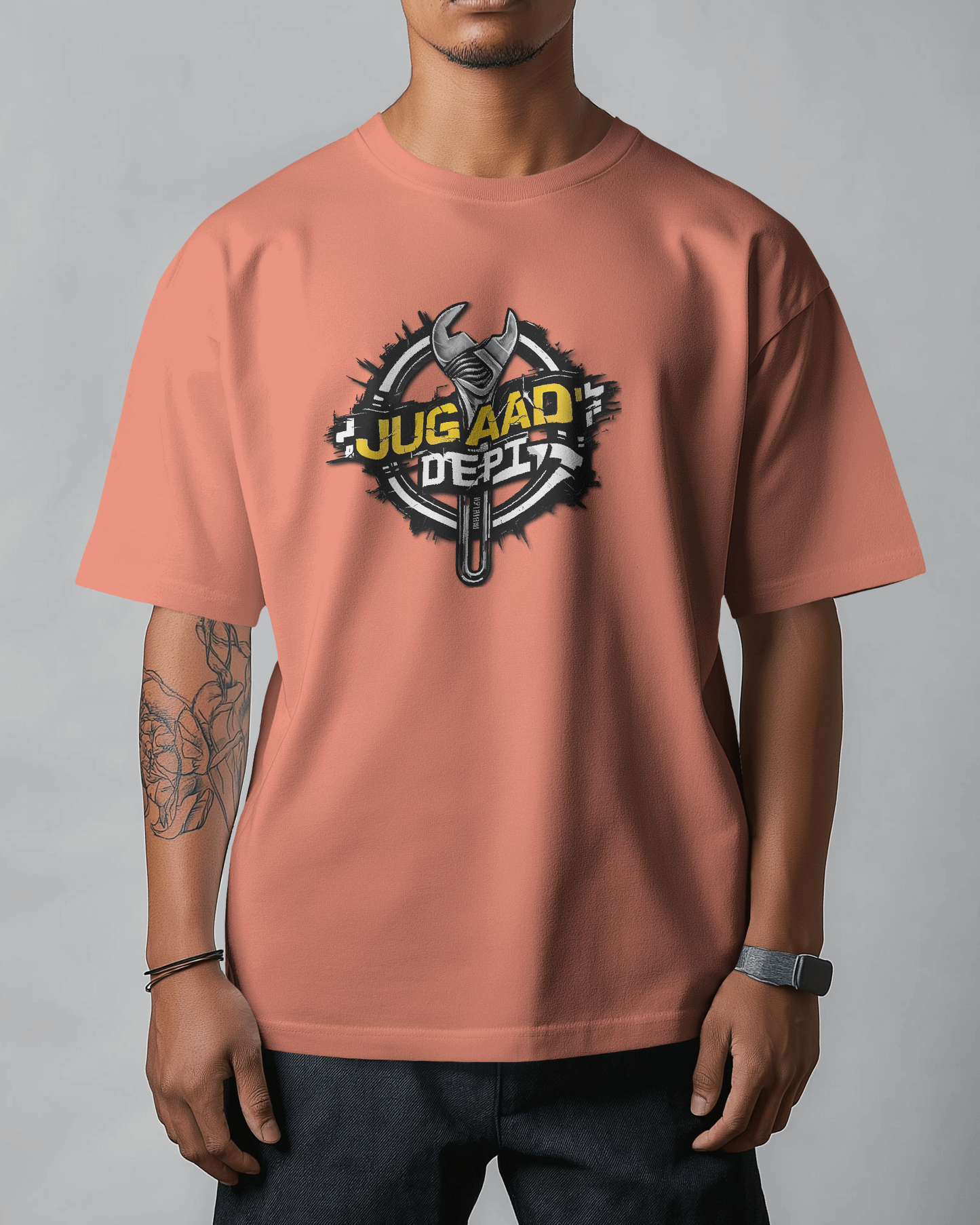 Earth & Thread | JUGAAD DEPT 100% Cotton Regular Fit T-Shirt - Premium 180 GSM Innovative Mechanic Graphic