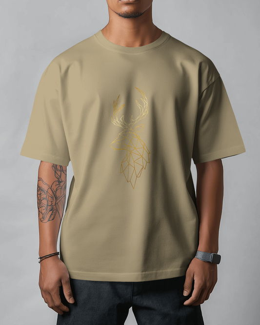 Modern Elegance in Ultra-Smooth Comfort – Geometric Deer Tee