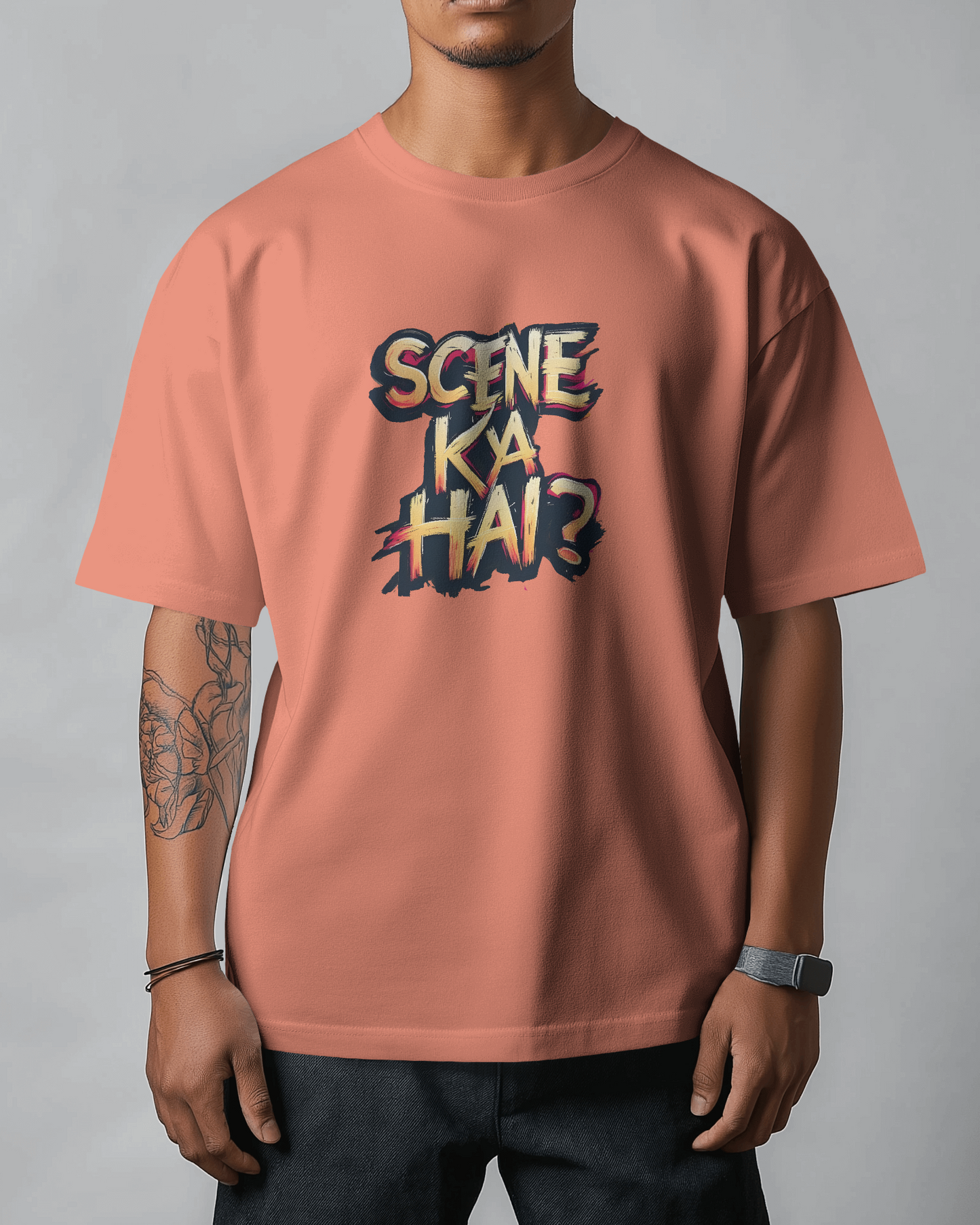 Earth & Thread | SCENE KYA HAI? 100% Cotton Regular Fit T-Shirt - Premium 180 GSM Cultural Tee