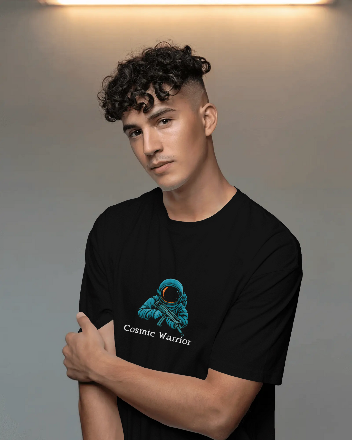 Earth & Thread | Cosmic Warrior 100% Cotton Regular Fit T-Shirt - Premium 180 GSM Space Adventure Graphic Tee