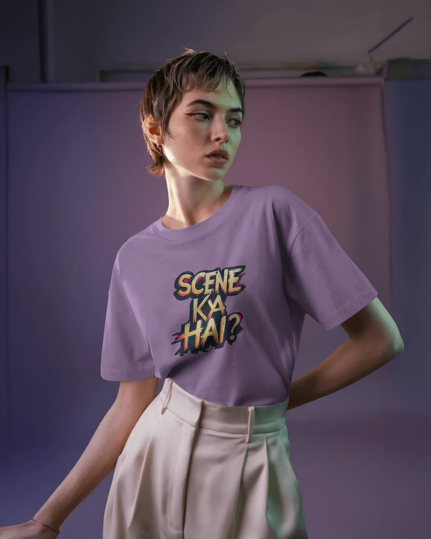 Earth & Thread | SCENE KYA HAI? 100% Cotton Regular Fit T-Shirt - Premium 180 GSM Cultural Tee
