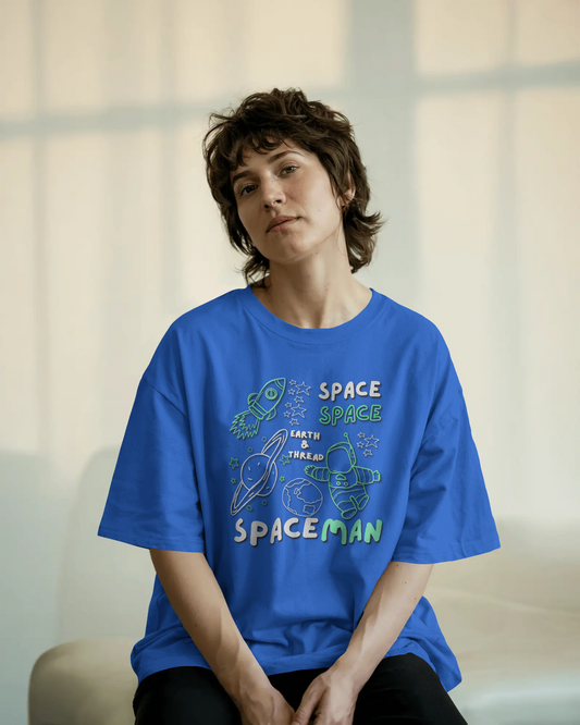 Explore the Cosmos in Oversized Comfort – Spaceman Tee