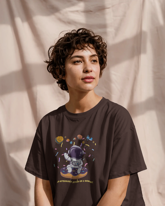 Explore the Unknown in Oversized Comfort – Astronaut Tee