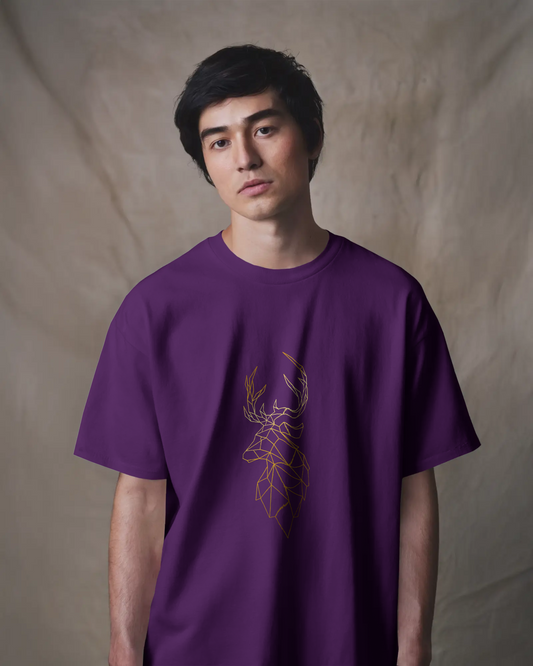 Modern Elegance in Ultra-Smooth Comfort – Geometric Deer Tee