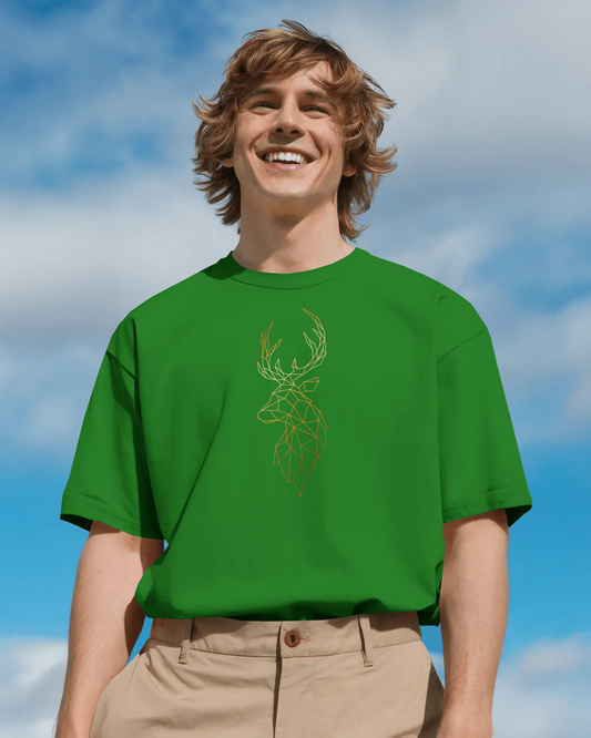 Modern Elegance in Ultra-Smooth Comfort – Geometric Deer Tee