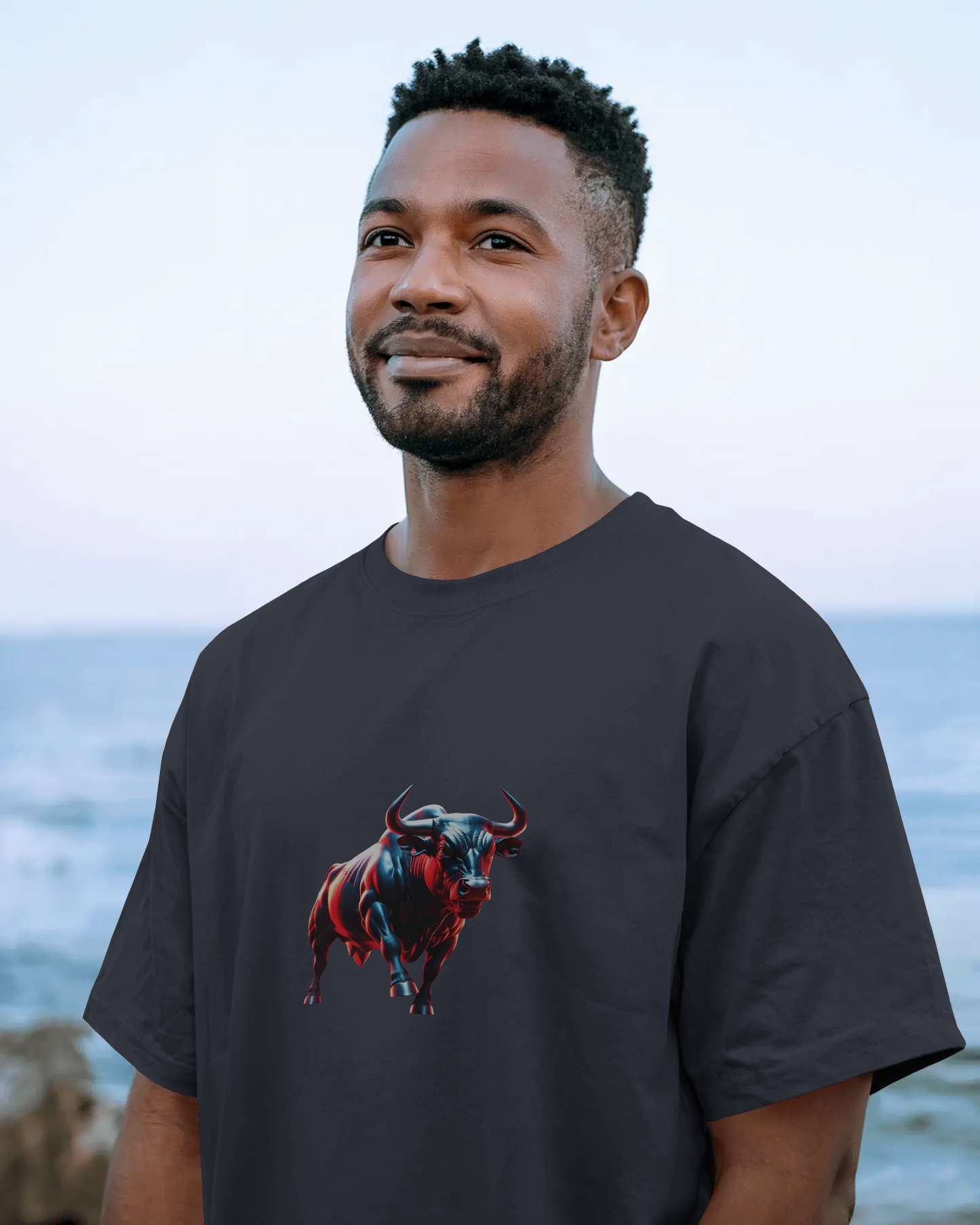Earth & Thread | Dynamic Bull 100% Cotton Regular Fit T-Shirt - Premium 180 GSM Abstract Animal Graphic