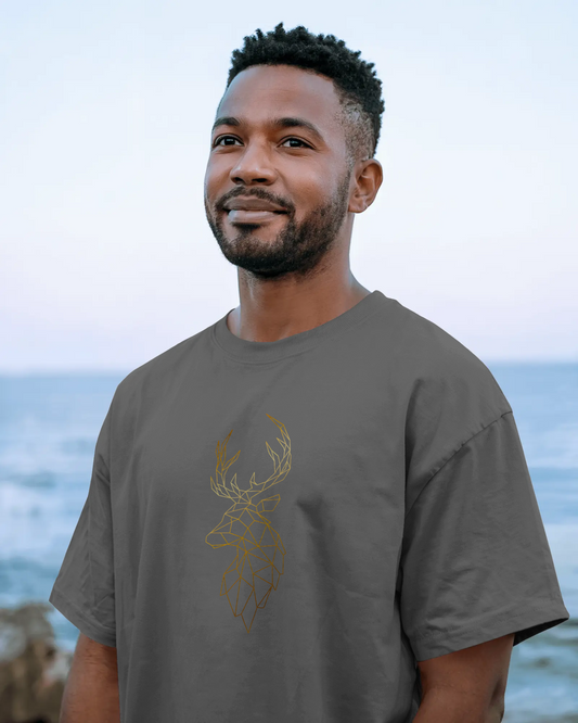 Modern Elegance in Ultra-Smooth Comfort – Geometric Deer Tee