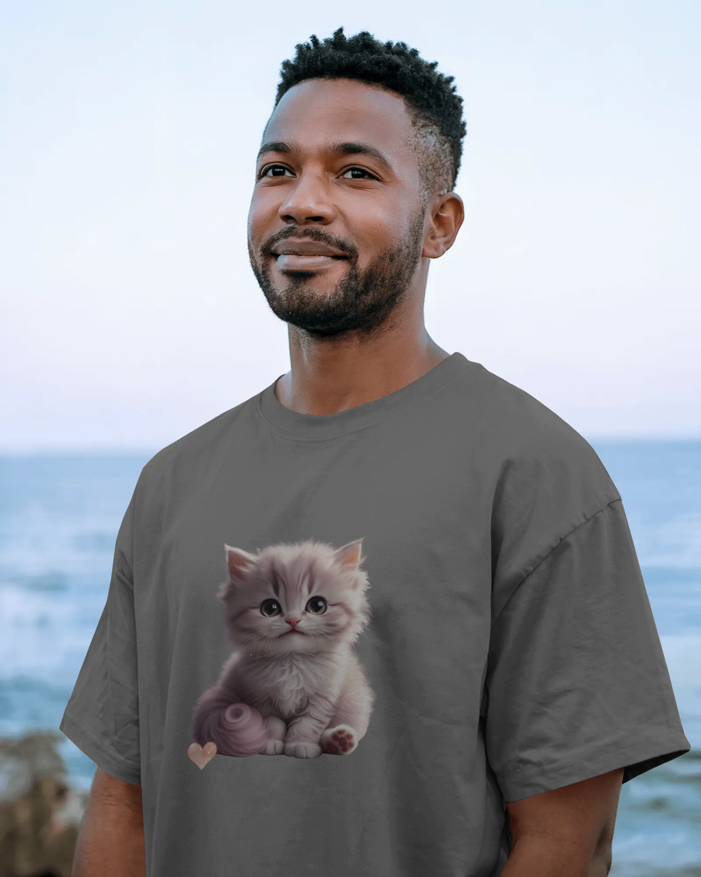 Earth & Thread | Cute Kitten 100% Cotton Regular Fit T-Shirt - Premium 180 GSM Adorable Pet Graphic