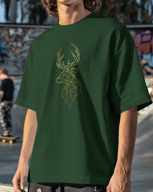 Modern Elegance in Ultra-Smooth Comfort – Geometric Deer Tee