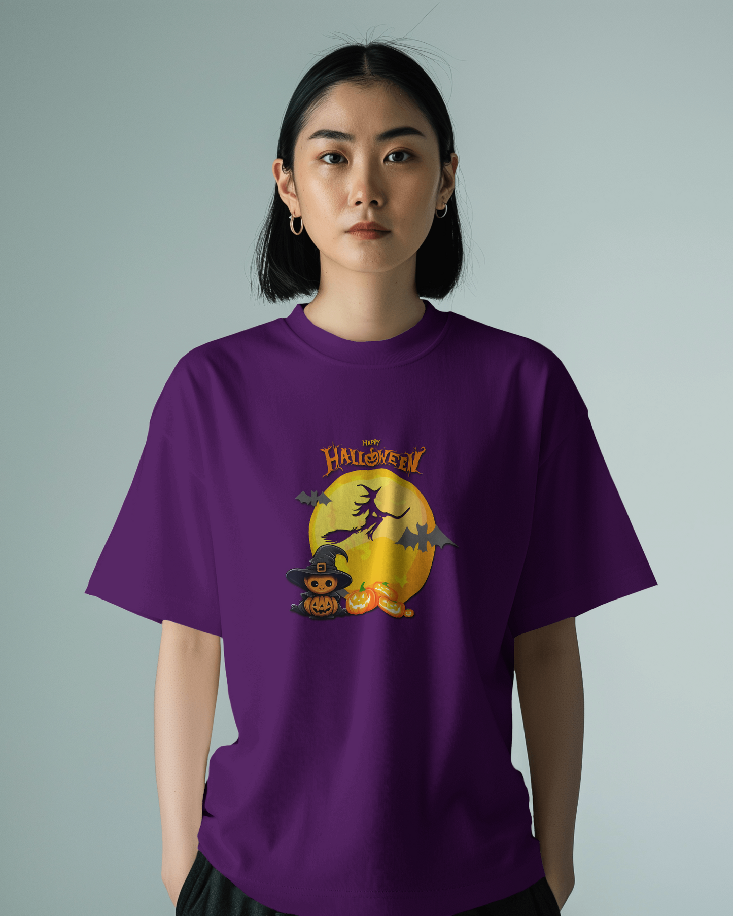 Hauntingly Smooth Comfort – Flying Witch Halloween Tee