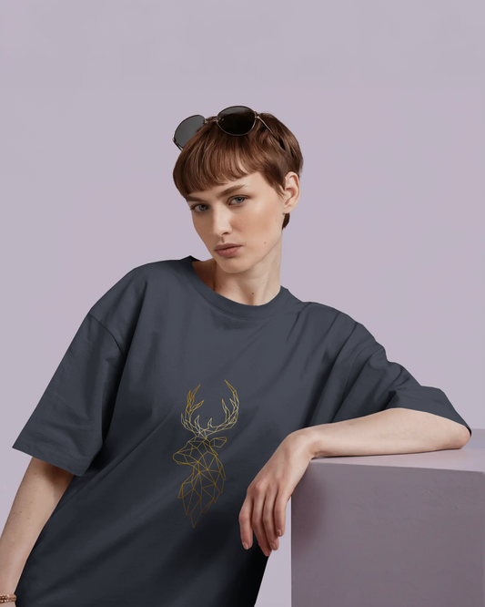 Modern Elegance in Ultra-Smooth Comfort – Geometric Deer Tee