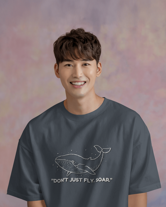 🐋 Oversized French Terry – Soar Beyond Tee ✨