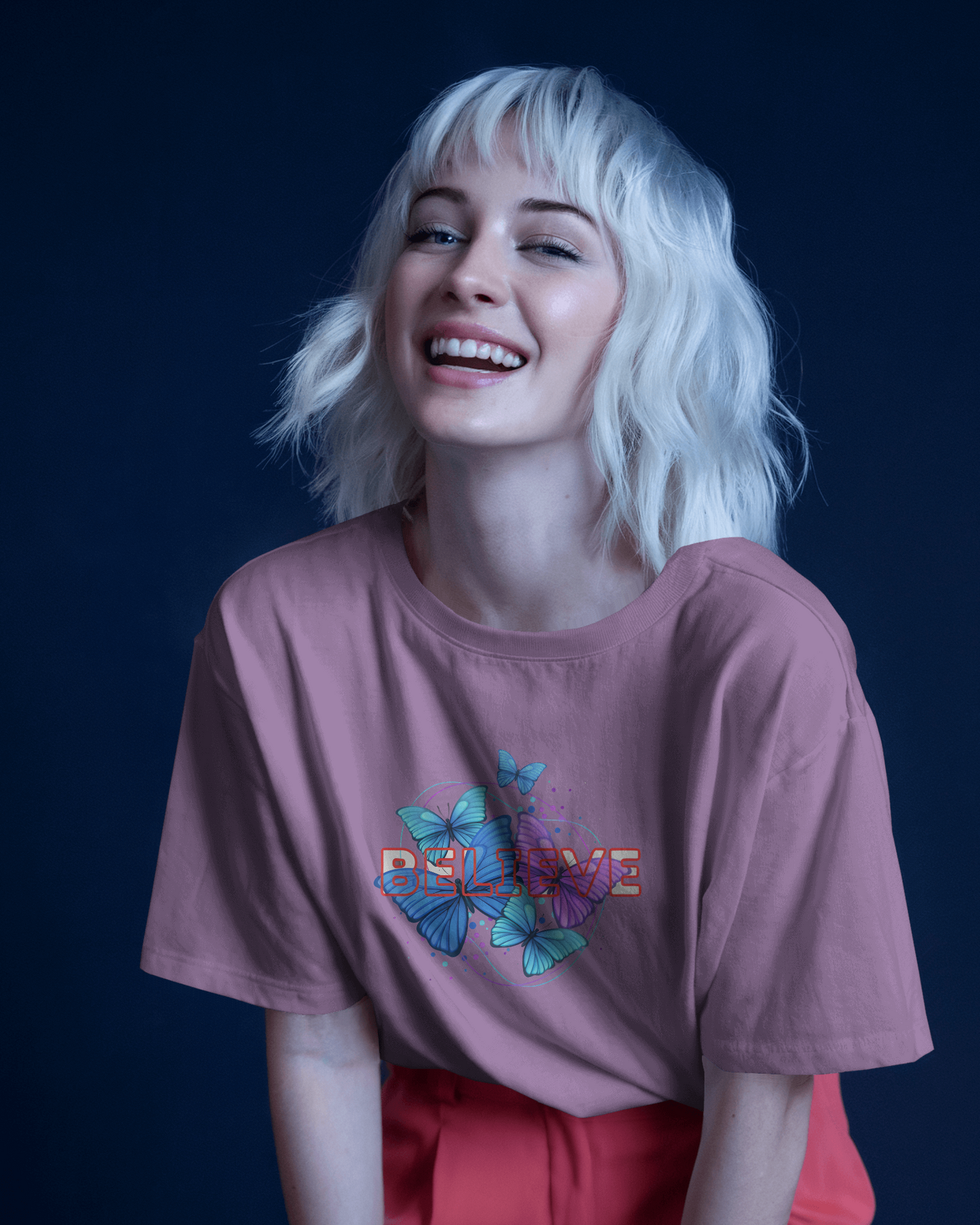 Earth & Thread | Believe Butterflies 100% Cotton Regular Fit T-Shirt - Premium 180 GSM Inspirational Nature Graphic Tee