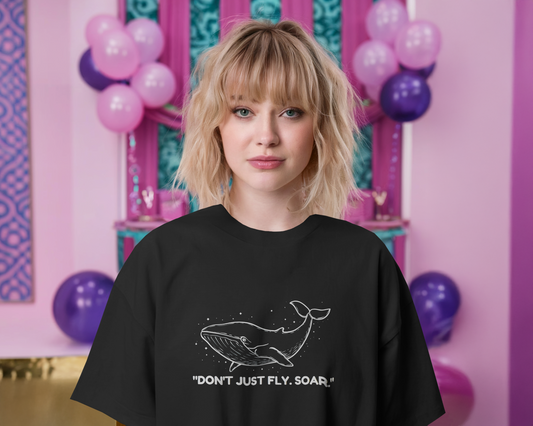 🐋 Oversized French Terry – Soar Beyond Tee ✨