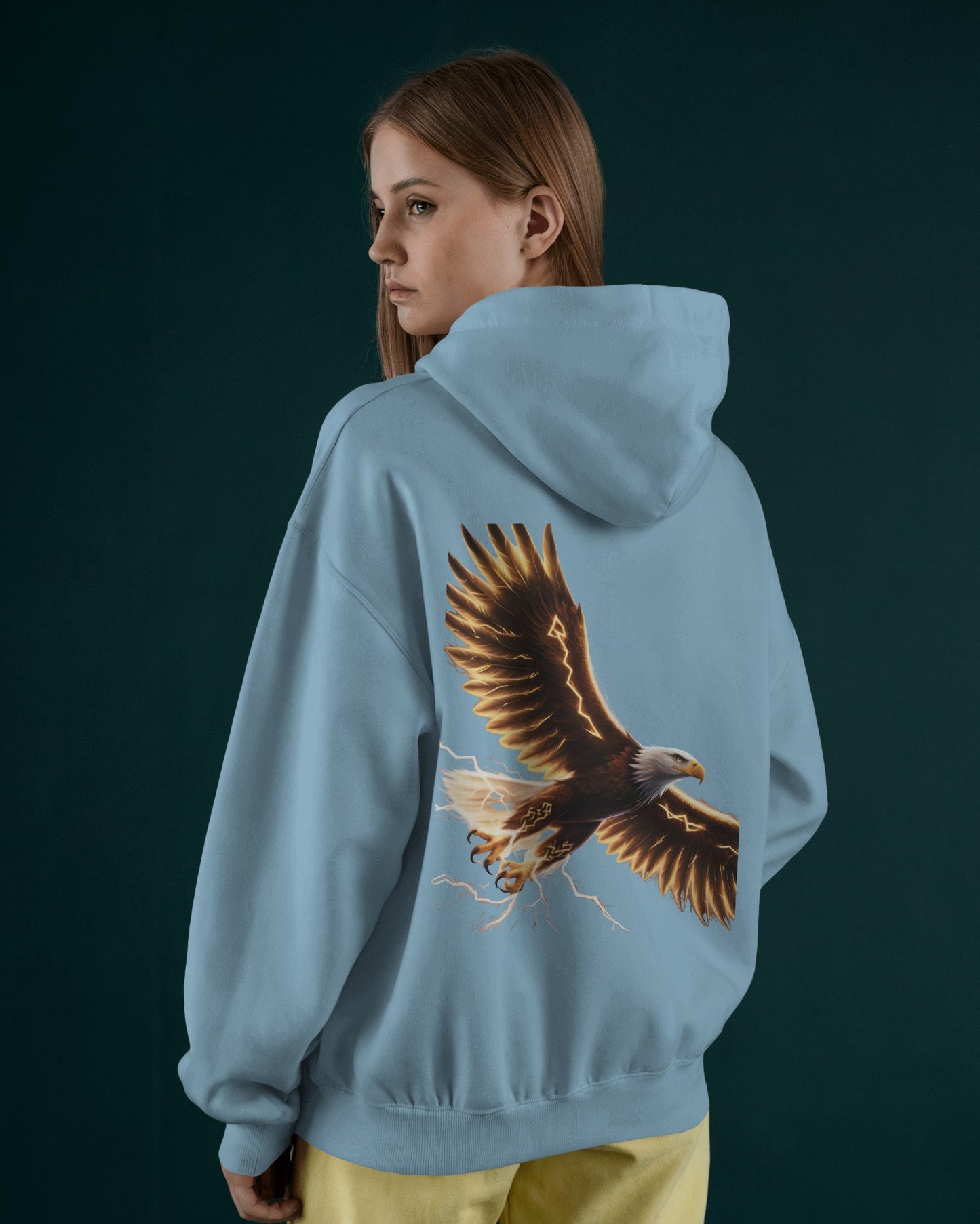 Oversized Hoodie – Black Eagle Lightning Edition