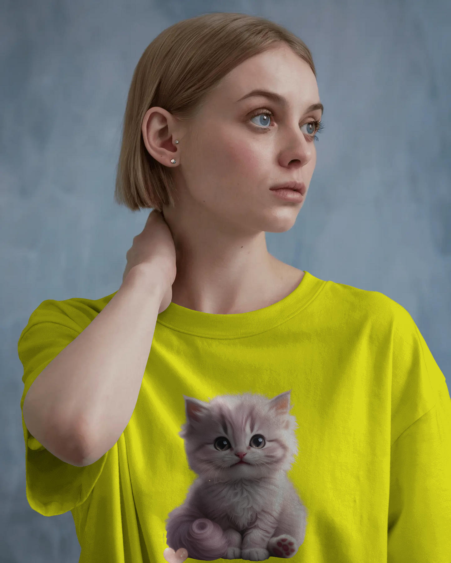 Earth & Thread | Cute Kitten 100% Cotton Regular Fit T-Shirt - Premium 180 GSM Adorable Pet Graphic