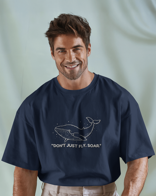 🐋 Oversized French Terry – Soar Beyond Tee ✨