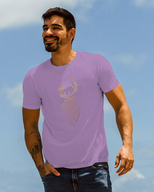 Modern Elegance in Ultra-Smooth Comfort – Geometric Deer Tee