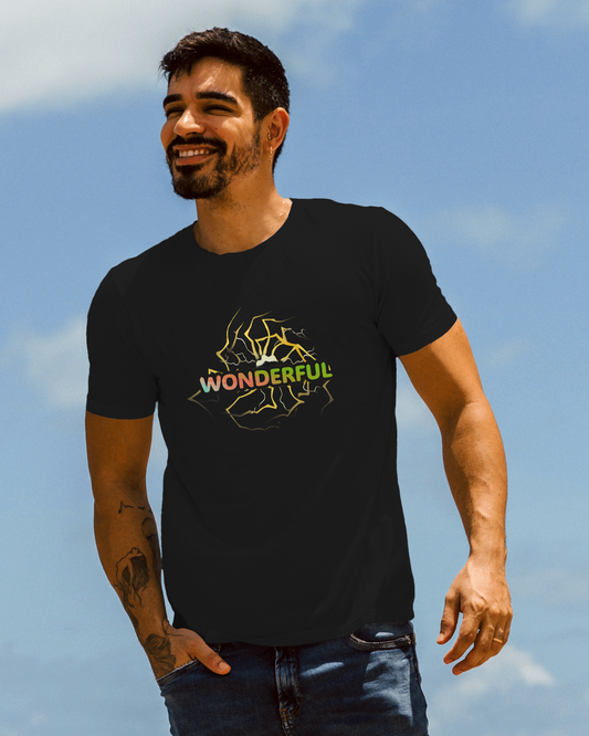 Earth & Thread | Wonderful 100% Cotton Regular Fit T-Shirt - Premium 180 GSM Positive Energy Graphic Tee