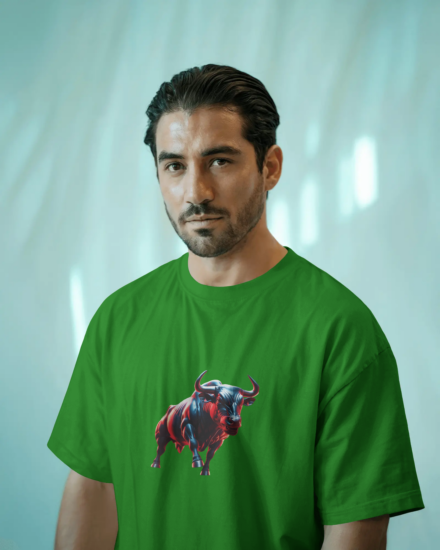 Earth & Thread | Dynamic Bull 100% Cotton Regular Fit T-Shirt - Premium 180 GSM Abstract Animal Graphic