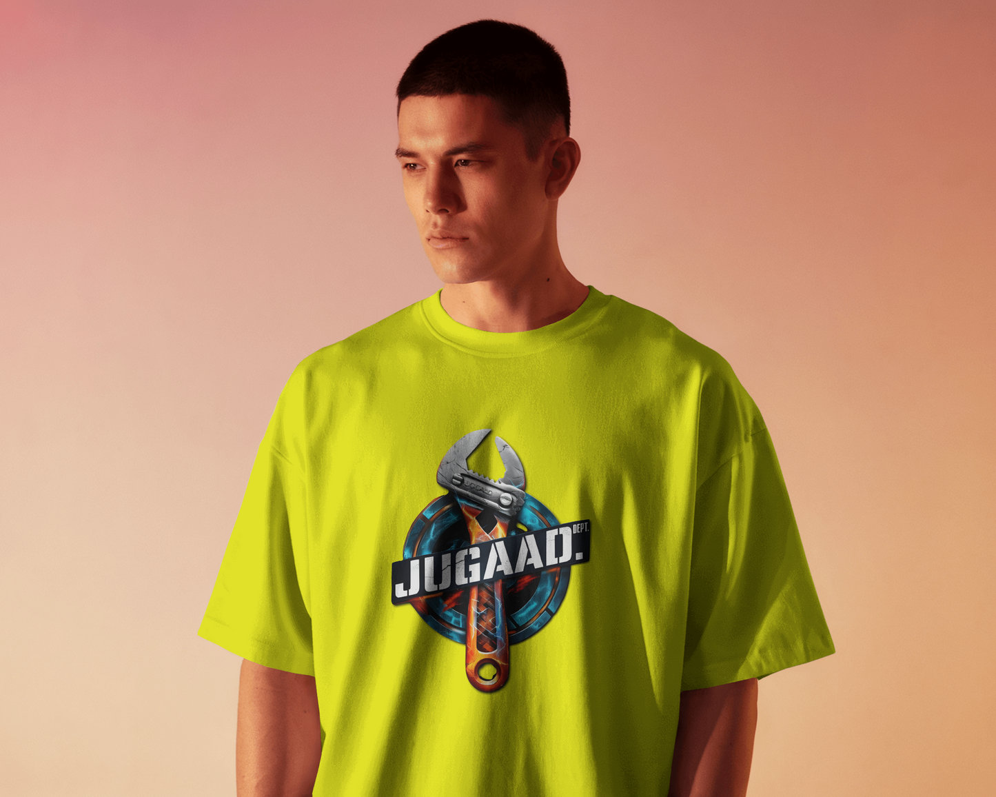 Earth & Thread | JUGAAD. 100% Cotton Regular Fit T-Shirt - Premium 180 GSM Ingenuity Mechanic Graphic Tee