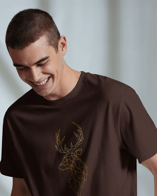 Modern Elegance in Ultra-Smooth Comfort – Geometric Deer Tee