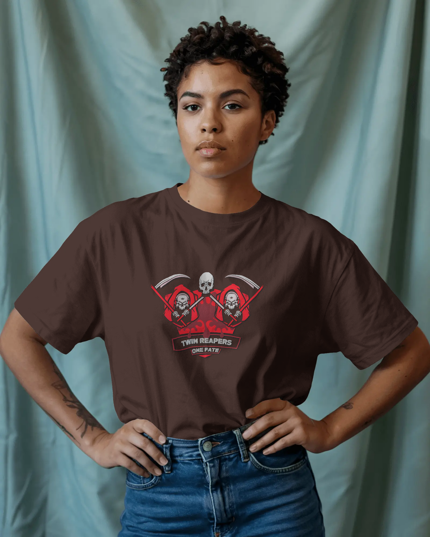 Earth & Thread | Devil Trio 100% Cotton Regular Fit T-Shirt - Premium 180 GSM Edgy Graphic Tee