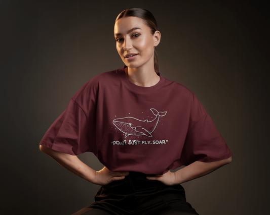 🐋 Oversized French Terry – Soar Beyond Tee ✨