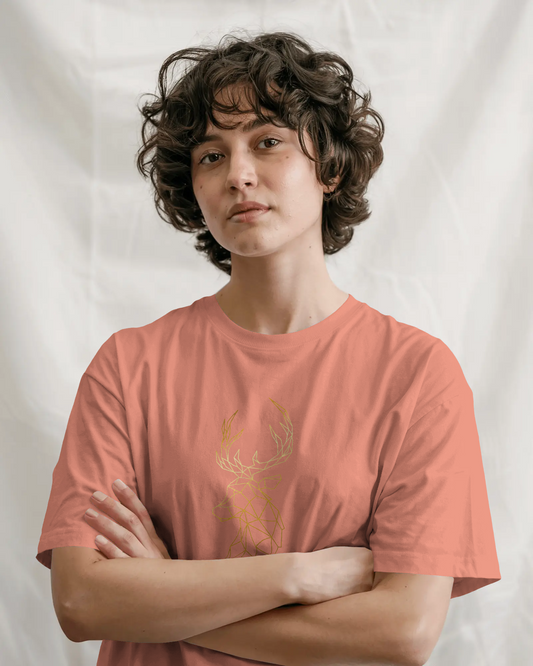 Modern Elegance in Ultra-Smooth Comfort – Geometric Deer Tee