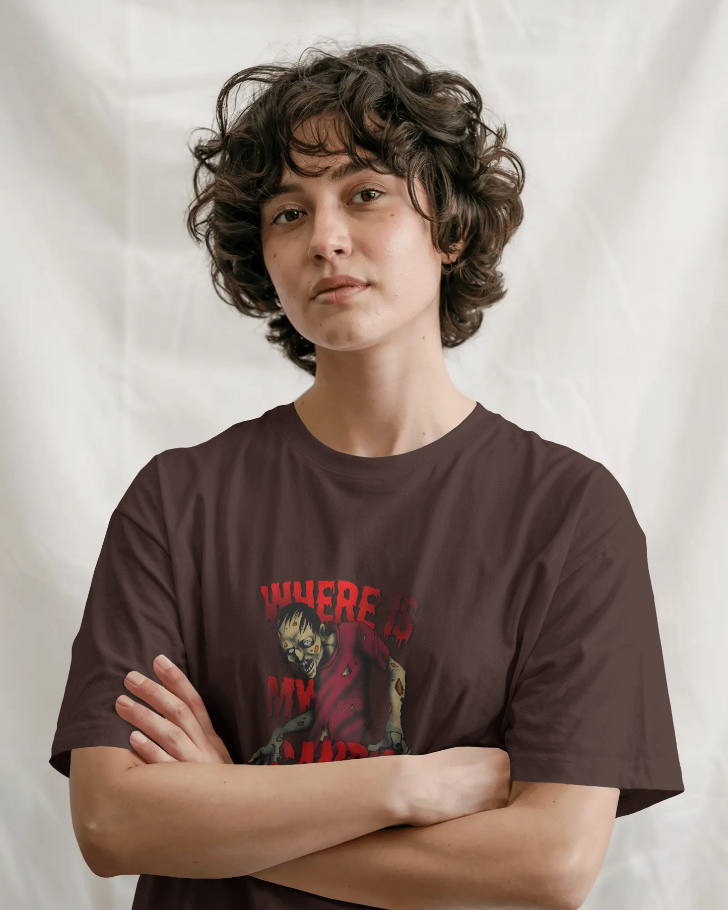 Earth & Thread | Where Is My Candy 100% Cotton Regular Fit T-Shirt - Premium 180 GSM Zombie Graphic Tee