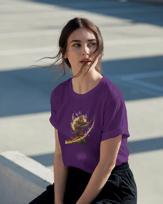 Premium Cotton T-Shirt – Fiery Warrior Edition