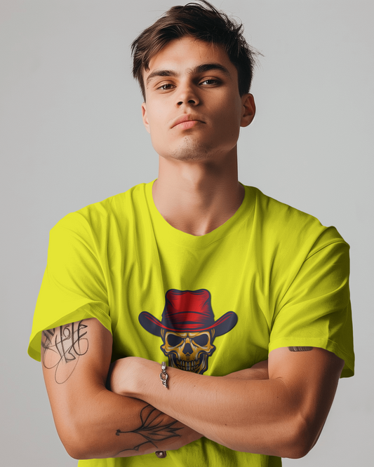 Earth & Thread | Skull Rider 100% Cotton Regular Fit T-Shirt - Premium 180 GSM Edgy Western Graphic Tee