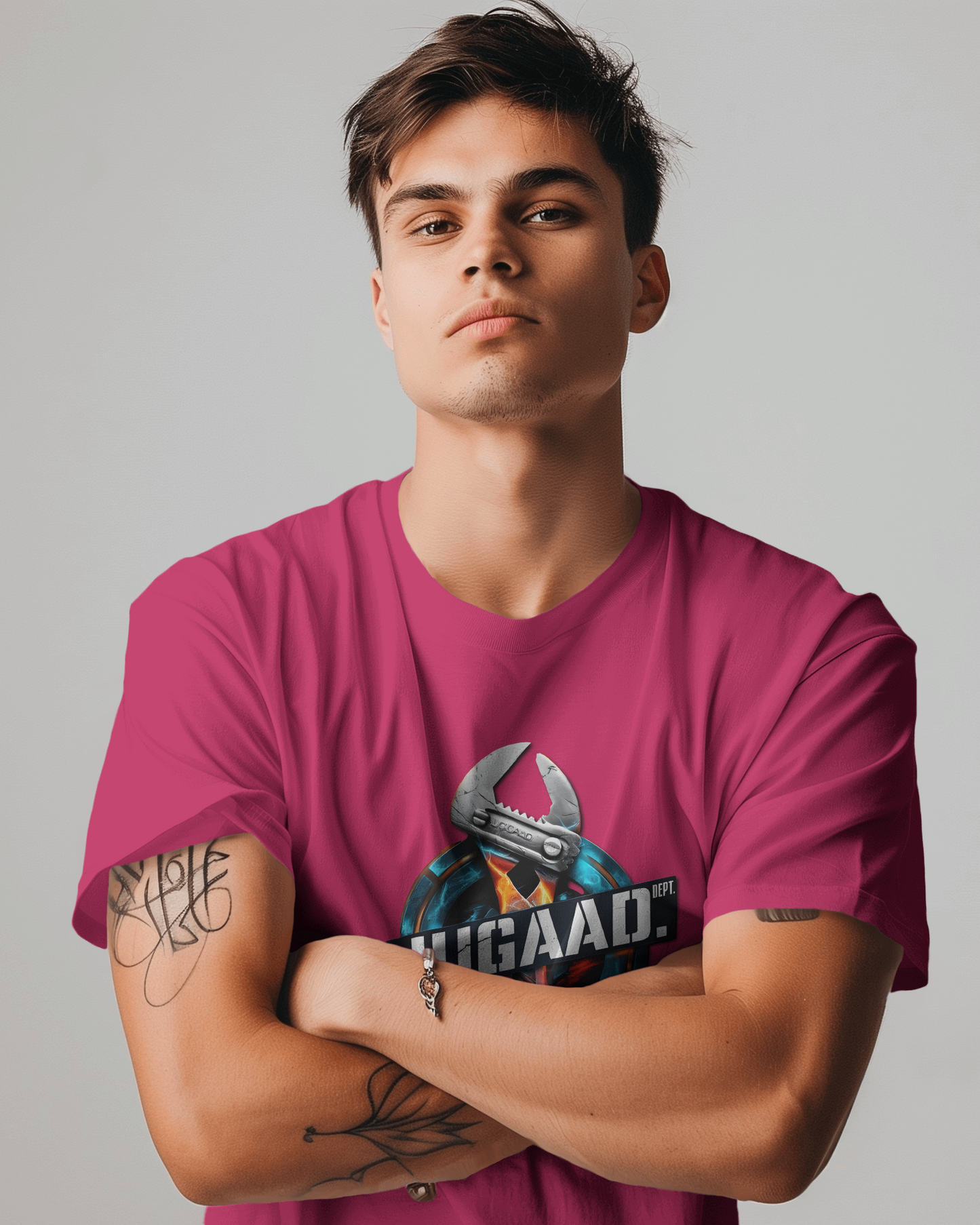 Earth & Thread | JUGAAD. 100% Cotton Regular Fit T-Shirt - Premium 180 GSM Ingenuity Mechanic Graphic Tee