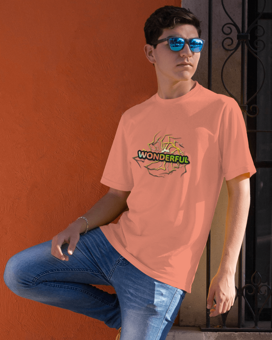 Earth & Thread | Wonderful 100% Cotton Regular Fit T-Shirt - Premium 180 GSM Positive Energy Graphic Tee