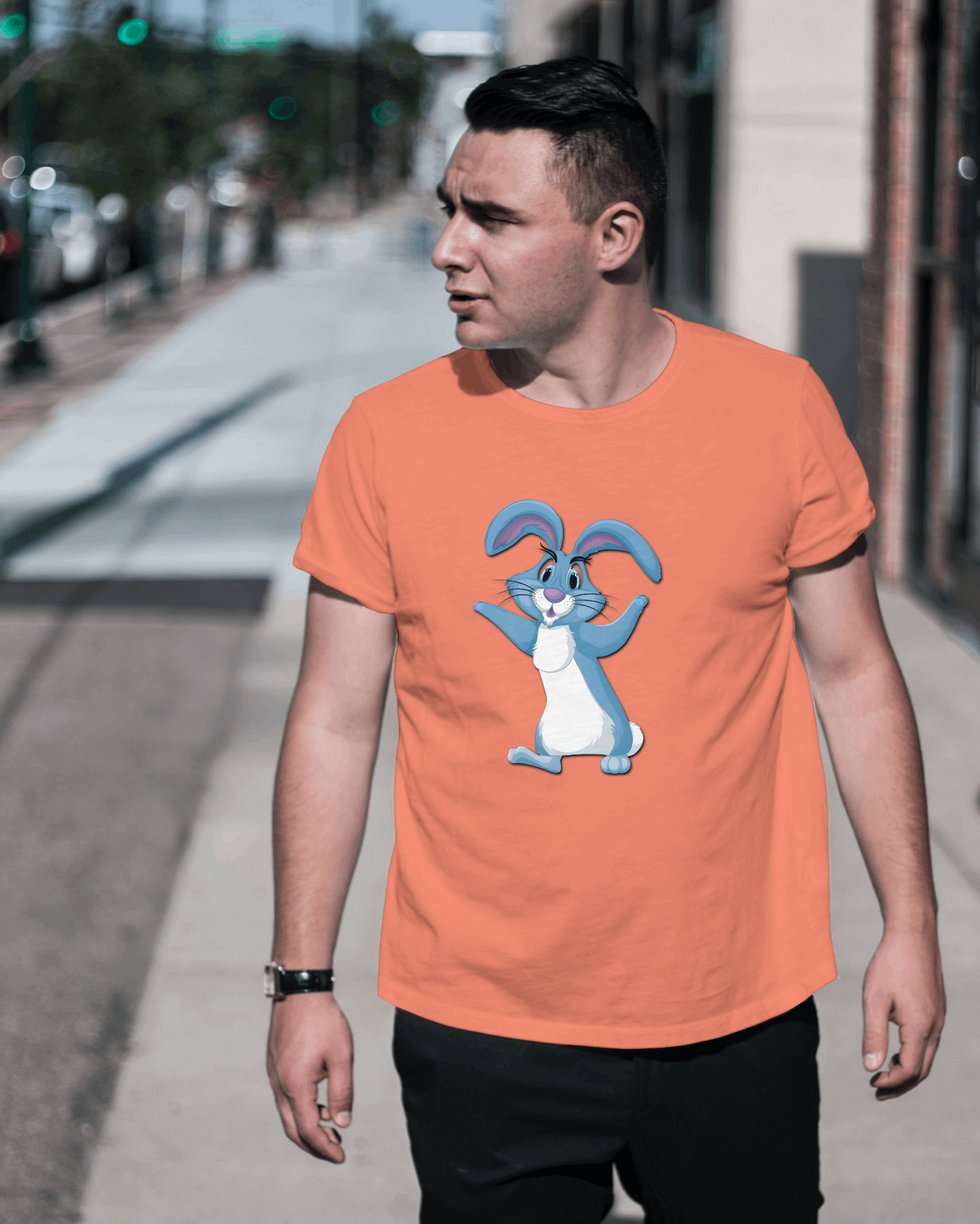 Bounce Into Comfort – Energetic Bunny Tee